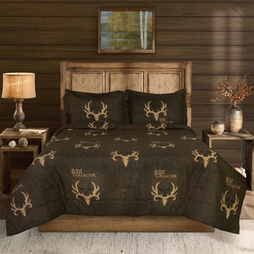 Bedding Sets| Bone Collector 3-Piece Brown King Comforter Set - QL36412