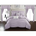 Bedding Sets| Chic Home Design Avila 20-Piece Lilac Queen Comforter Set - OJ92495