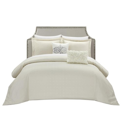 Bedding Sets| Chic Home Design Emery 5-Piece Beige King Comforter Set - HG09271