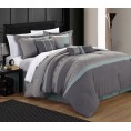 Bedding Sets| Chic Home Design Euphoria 12-Piece Grey King Comforter Set - NJ03583