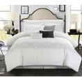 Bedding Sets| Chic Home Design Grace 8-Piece White Queen Comforter Set - TJ26005