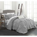 Bedding Sets| Chic Home Design Halpert 10-Piece Silver Queen Comforter Set - DH87828