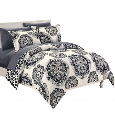 Bedding Sets| Chic Home Design Ibiza 2-Piece Black Twin Duvet Cover Set - AY50825
