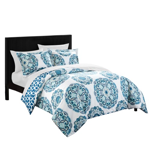 Bedding Sets| Chic Home Design Ibiza 2-Piece Blue Twin Duvet Cover Set - PF67301