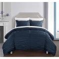 Bedding Sets| Chic Home Design Kaiah 3-Piece Navy Queen Comforter Set - BK14214