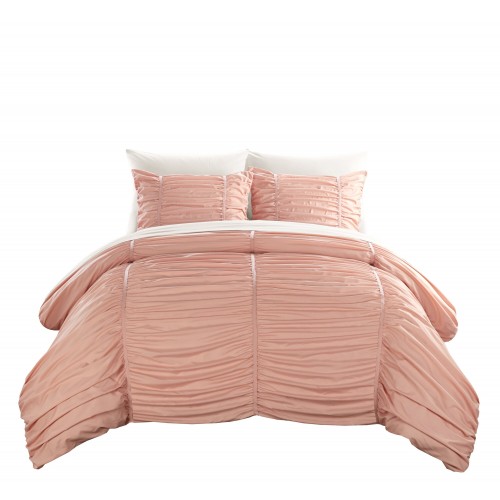 Bedding Sets| Chic Home Design Kaiah 5-Piece Coral Twin Comforter Set - TN19834