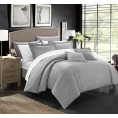 Bedding Sets| Chic Home Design Khaya 7-Piece Silver King Comforter Set - PP74548