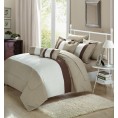 Bedding Sets| Chic Home Design Serenity 10-Piece Beige Queen Comforter Set - OU57993