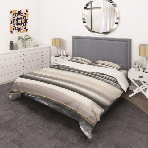 Bedding Sets| Designart 3-Piece Beige Twin Duvet Cover Set - HX29497