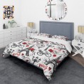 Bedding Sets| Designart 3-Piece Black Queen Duvet Cover Set - OI29186