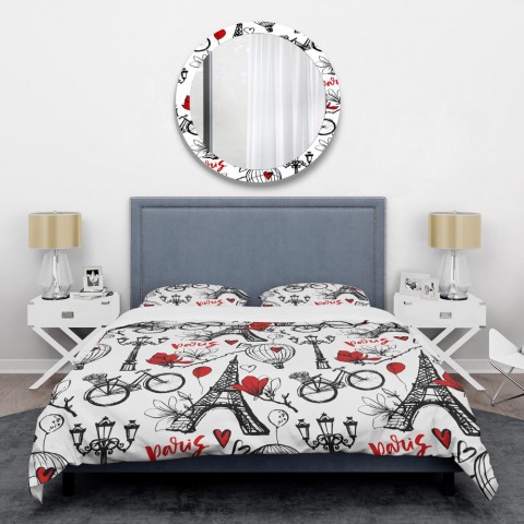Bedding Sets| Designart 3-Piece Black Queen Duvet Cover Set - OI29186
