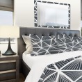 Bedding Sets| Designart 3-Piece Black Queen Duvet Cover Set - QW23650