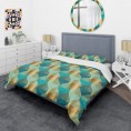 Bedding Sets| Designart 3-Piece Blue King Duvet Cover Set - RR13413