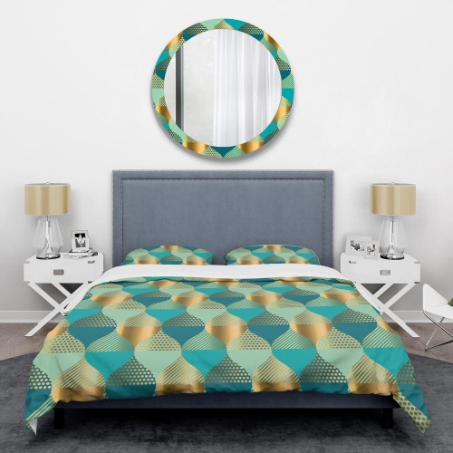 Bedding Sets| Designart 3-Piece Blue King Duvet Cover Set - RR13413