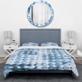 Bedding Sets| Designart 3-Piece Blue Queen Duvet Cover Set - RR60438