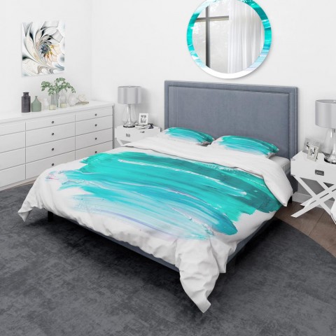 Bedding Sets| Designart 3-Piece Blue Queen Duvet Cover Set - UX83700
