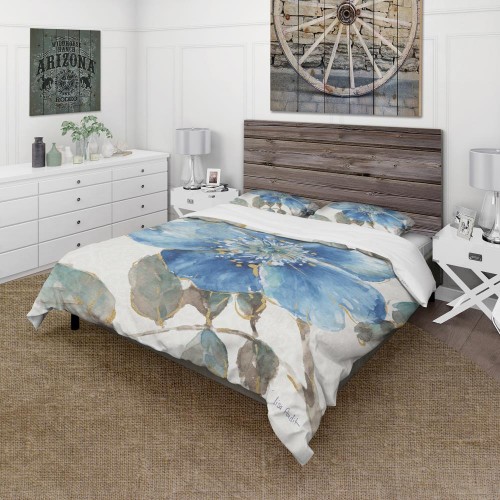 Bedding Sets| Designart 3-Piece Blue Twin Duvet Cover Set - AT95792