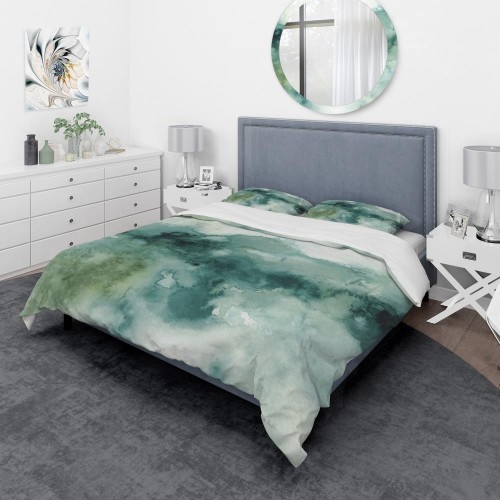 Bedding Sets| Designart 3-Piece Blue Twin Duvet Cover Set - OG20988