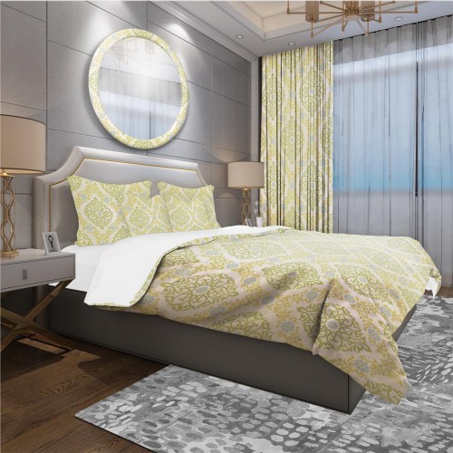 Bedding Sets| Designart 3-Piece Green Twin Duvet Cover Set - YP65771