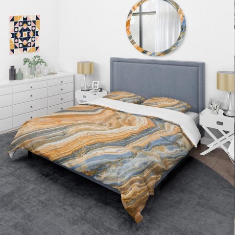 Bedding Sets| Designart 3-Piece Orange Twin Duvet Cover Set - OS04162