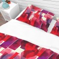 Bedding Sets| Designart 3-Piece Red Twin Duvet Cover Set - HY61925