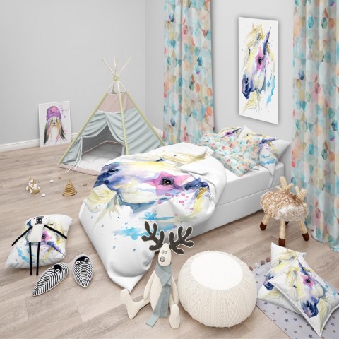 Bedding Sets| Designart 3-Piece White Twin Duvet Cover Set - CL79184