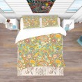 Bedding Sets| Designart 3-Piece Yellow King Duvet Cover Set - UN11578