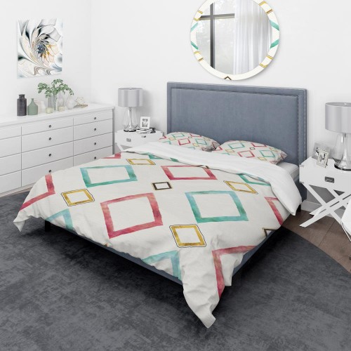 Bedding Sets| Designart Designart Duvet covers 3-Piece Blue King Duvet Cover Set - HO44606