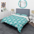 Bedding Sets| Designart Designart Duvet covers 3-Piece Blue Queen Duvet Cover Set - MB94410