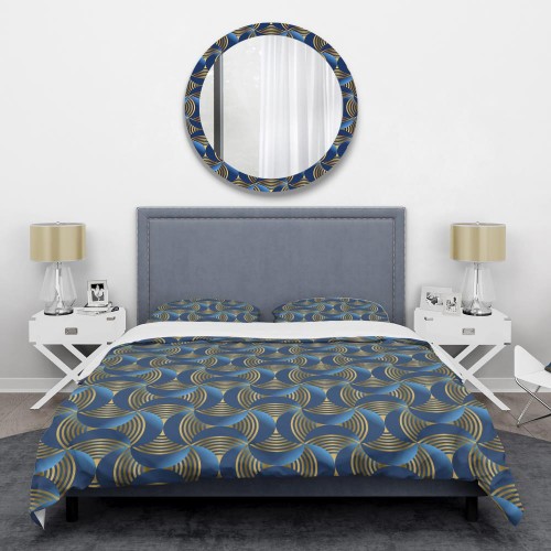 Bedding Sets| Designart Designart Duvet covers 3-Piece Blue Queen Duvet Cover Set - RI19466