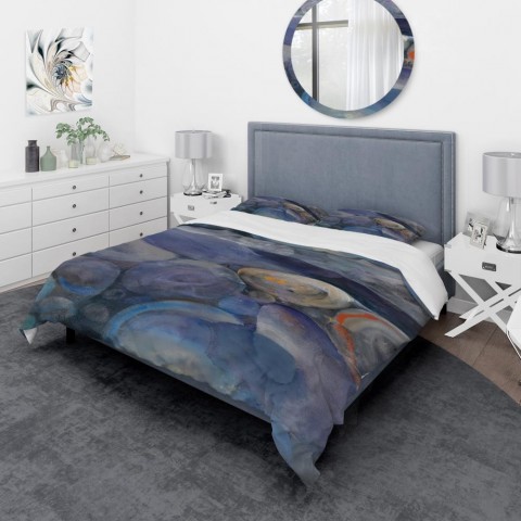 Bedding Sets| Designart Designart Duvet covers 3-Piece Blue Queen Duvet Cover Set - TT28454