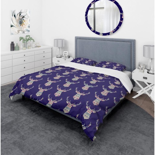 Bedding Sets| Designart Designart Duvet covers 3-Piece Blue Twin Duvet Cover Set - EM40574