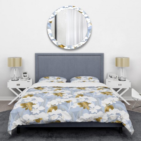 Bedding Sets| Designart Designart Duvet covers 3-Piece Blue Twin Duvet Cover Set - QS46244