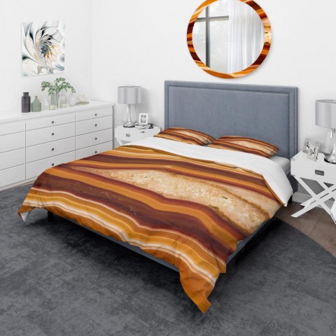 Bedding Sets| Designart Designart Duvet covers 3-Piece Brown Queen Duvet Cover Set - AR09078