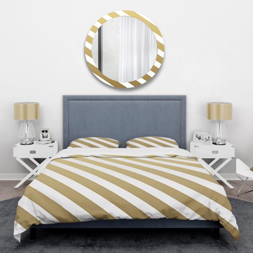 Bedding Sets| Designart Designart Duvet covers 3-Piece Gold Queen Duvet Cover Set - PR11000