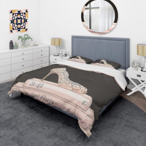 Bedding Sets| Designart Designart Duvet covers 3-Piece Pink Twin Duvet Cover Set - MT31889
