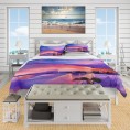 Bedding Sets| Designart Designart Duvet covers 3-Piece Purple Twin Duvet Cover Set - NZ09040