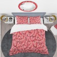 Bedding Sets| Designart Designart Duvet covers 3-Piece Red Twin Duvet Cover Set - NH62164