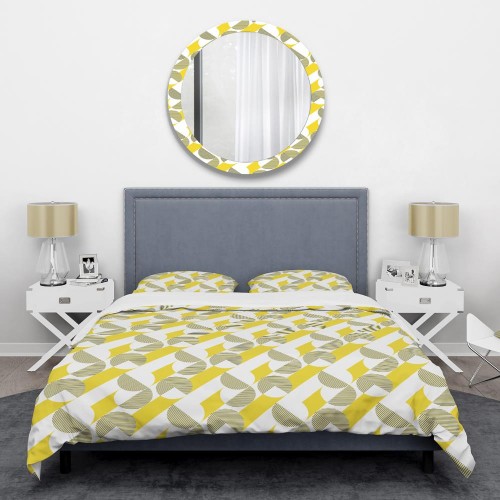 Bedding Sets| Designart Designart Duvet covers 3-Piece Yellow King Duvet Cover Set - VH30051