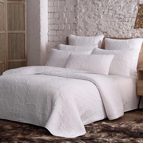 Bedding Sets| Estate Collection Avani 3-Piece White King Quilt Set - WC98452