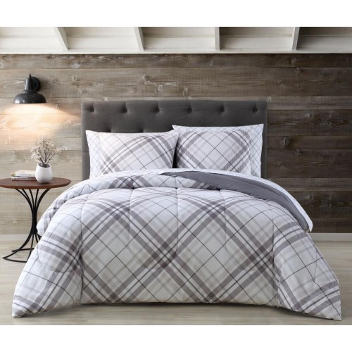 Bedding Sets| Geneva Home Fashion Khalvin 7-Piece Grey Queen Comforter Set - JL35181