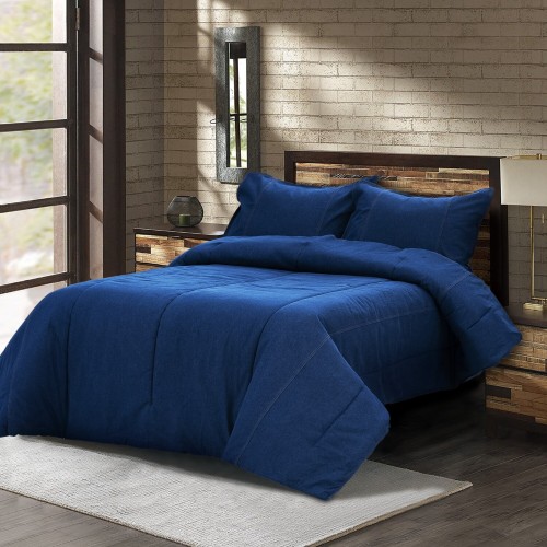 Bedding Sets| Karin Maki Karin Maki Denim Blue Denim California King Comforter Set - JW56213