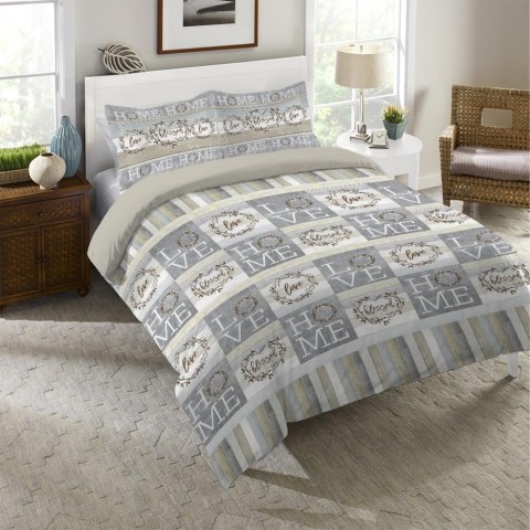 Bedding Sets| Laural Home Loving Home 3-Piece Grey/Polyester Queen Comforter Set - MA56071