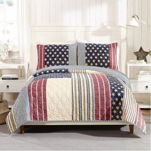 Bedding Sets| Modern Heirloom Americana 3-Piece Full/Queen Quilt Set - OQ68844