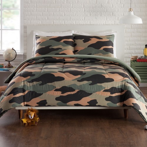 Bedding Sets| Urban Playground Covert camo comf st 3-Piece Green Full/Queen Comforter Set - DW44145