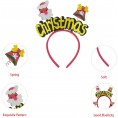 12 Pcs Christmas Headbands Xmas Party Hat for Kids Adults Christmas Elf Reindeer Antlers Headband for Christmas Party Decoration