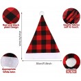 2 Pack Christmas Plaid Santa Hat Plush Christmas Santa Hats Xmas Hat for Christmas Costume Party and Holiday Event