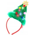 2 Pcs Lighted Christmas Headbands with LED lights in Springy Santa Hat& Christmas Tree Designs for Christmas and Holiday Parties ONE SIZE FIT ALL