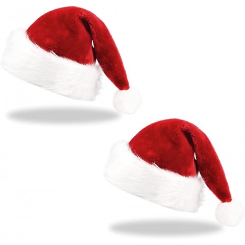 2pcs Christmas Hat ,Santa Hats for Adults Men Women Xmas Hat Christmas New Year Party Decorations and Supplies