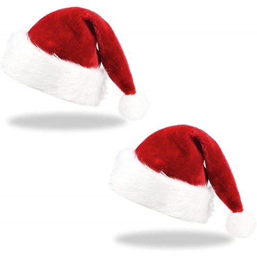 2pcs Christmas Hat ,Santa Hats for Adults Men Women Xmas Hat Christmas New Year Party Decorations and Supplies